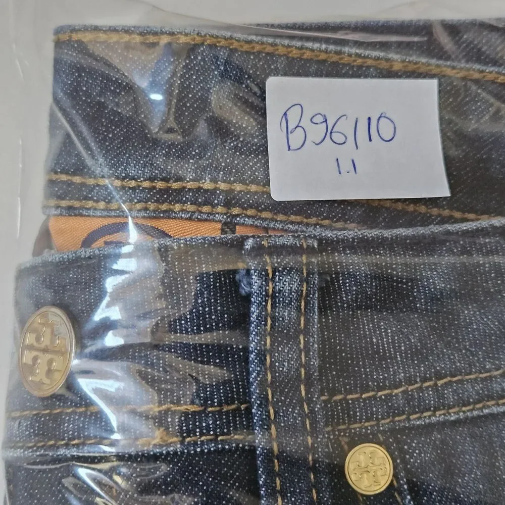 Tory Burch Jeans Womens 31x25.75 Cropped Jean Straight Blue Dark Wash Mid Rise - Picture 15 of 15